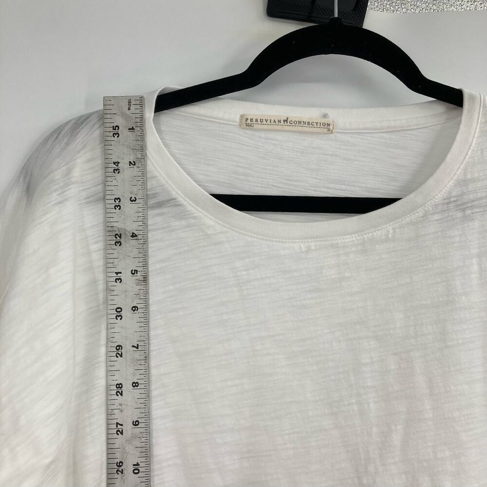 Peruvian Connection Asymmetrical White Tunic Top … - image 8